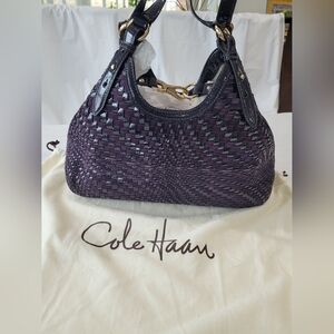 Elegant Purple Woven Handbag